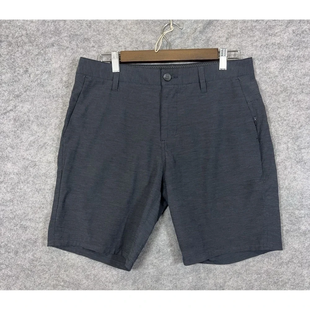 Vuori Aim Shorts Mens Sz 30 Gray 4-Way Stretch Zip Pockets Lightweight
